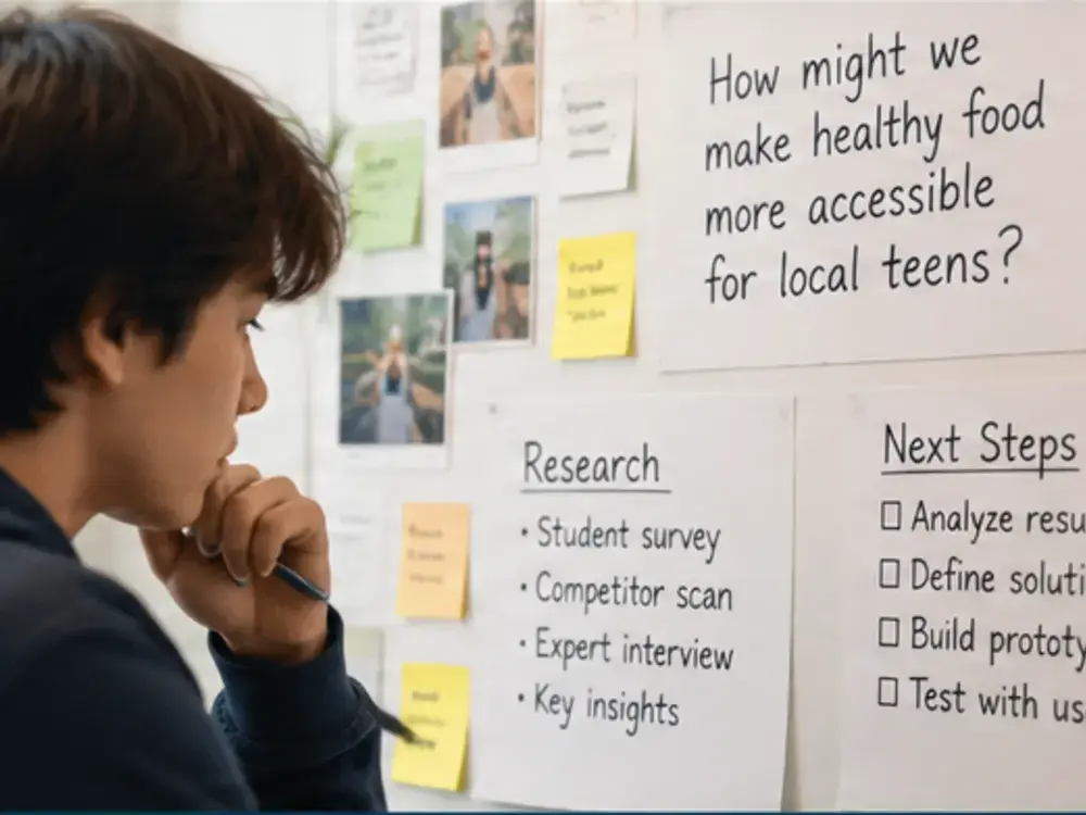 Student working through a real-world client challenge